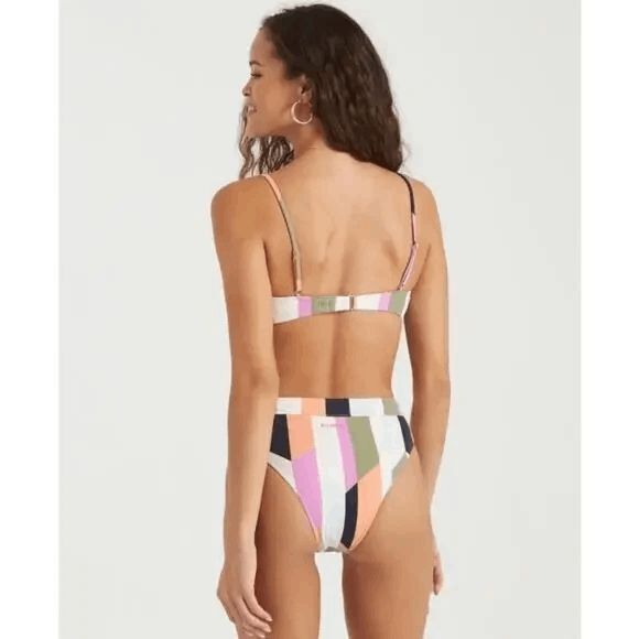 Billabong NWT size L slow roller rise bikini bottoms - multicolor stripes - swim - Picture 5 of 9